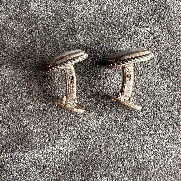 David Yurman Exotic Stone Cufflinks w/ Botswana Agate - RARE - Picture 10 of 16